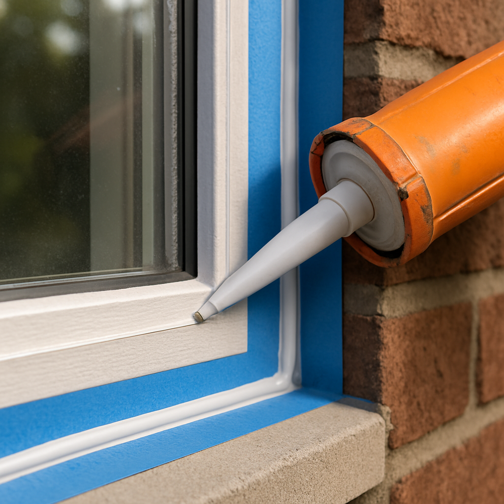 Pre-hurricane exterior sealing on stucco and masonry to prevent wind-driven rain intrusion
