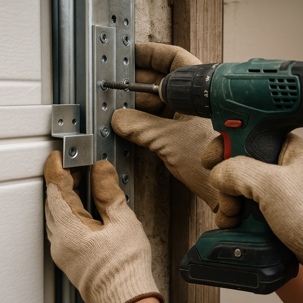 Wind-rated garage door installation on residential home for hurricane protection