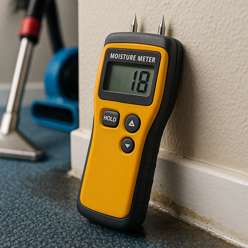 Water damage restoration with industrial drying equipment after hurricane flooding