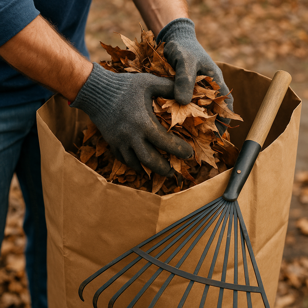 Pre-hurricane yard prep — clearing loose items and securing landscape before storm